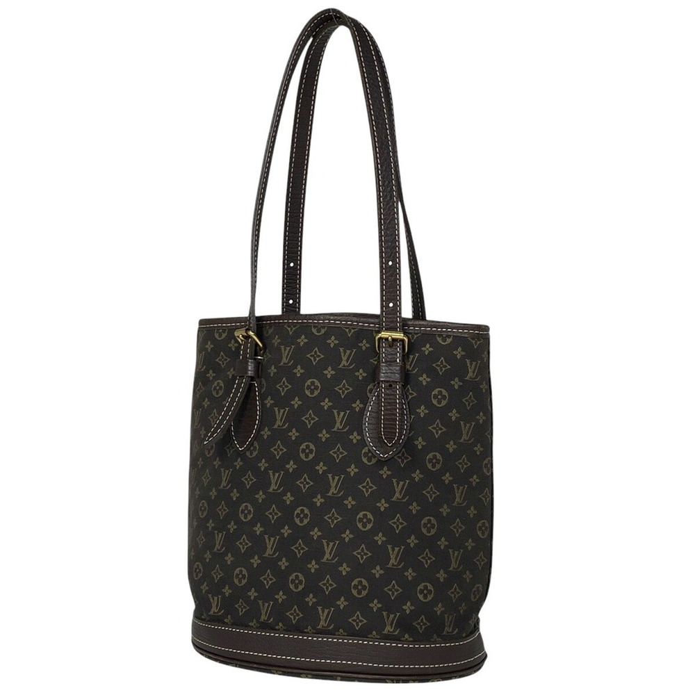 Louis Vuitton Bucket Shoulder Bag Tote Monogram lan Ebene Brown